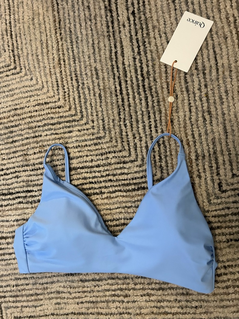 Quince Light Blue Triangle Bikini Top